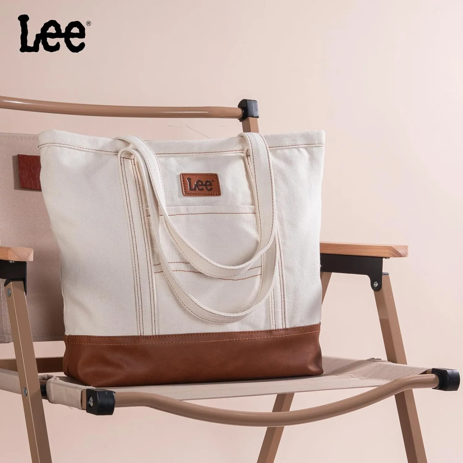x Lee Tote Bag for Women Denim Canvas Top Handle Shoulder Purse Handbags with Multi-Pocket for Work, Travel & Everyday Use