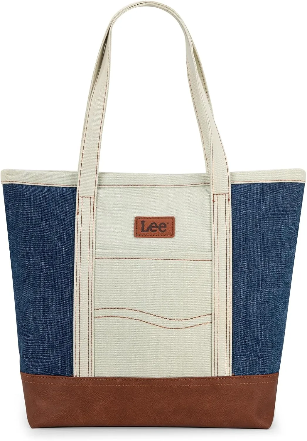 x Lee Tote Bag for Women Denim Canvas Top Handle Shoulder Purse Handbags with Multi-Pocket for Work, Travel & Everyday Use