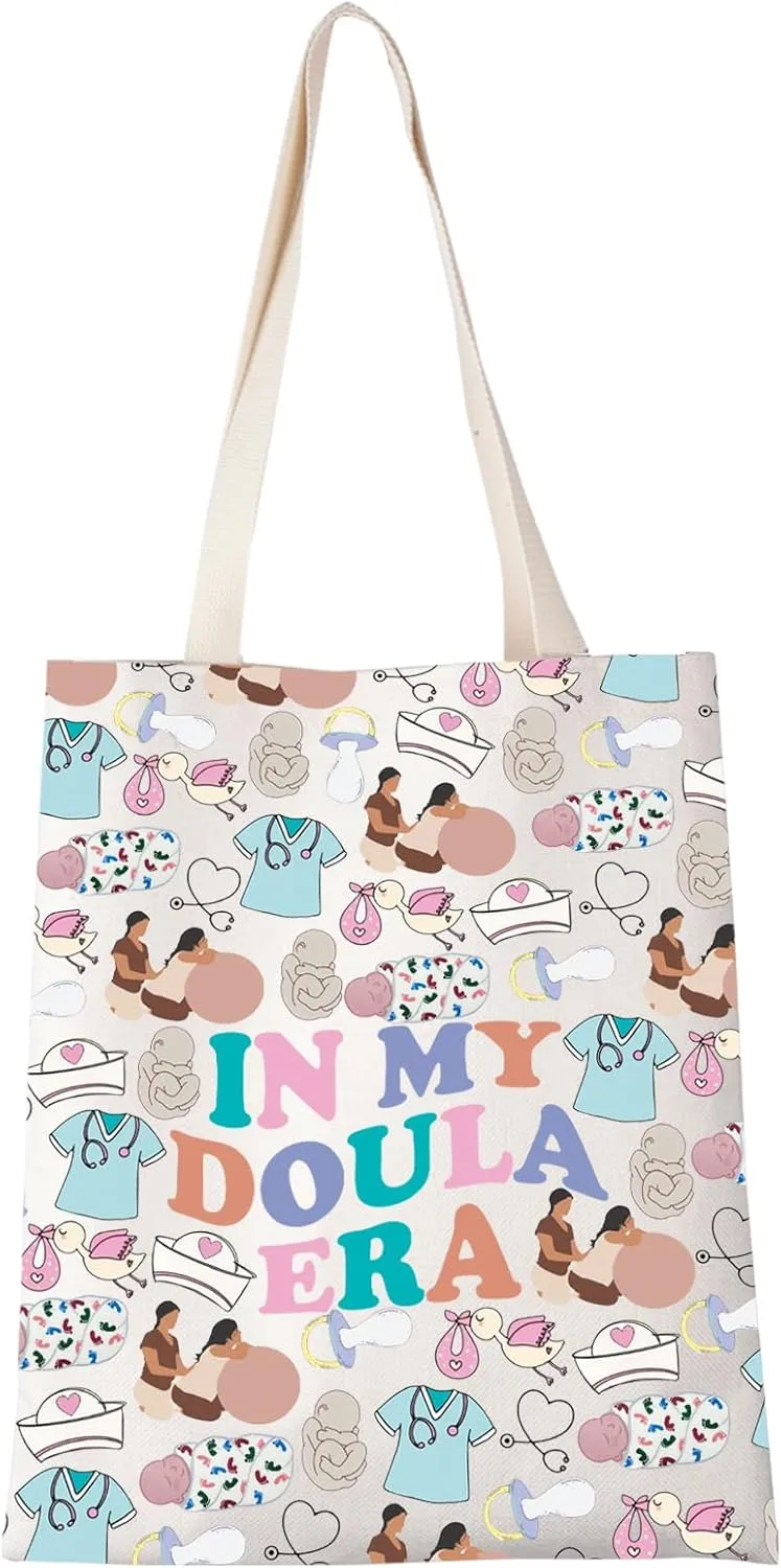 XYANFA Doula Tote Bag Labor And Delivery Nurse Thank You Gift In My Doula Era postpartum Doula Bag Obstetrician Shopping Bag