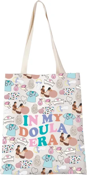 XYANFA Doula Tote Bag Labor And Delivery Nurse Thank You Gift In My Doula Era postpartum Doula Bag Obstetrician Shopping Bag