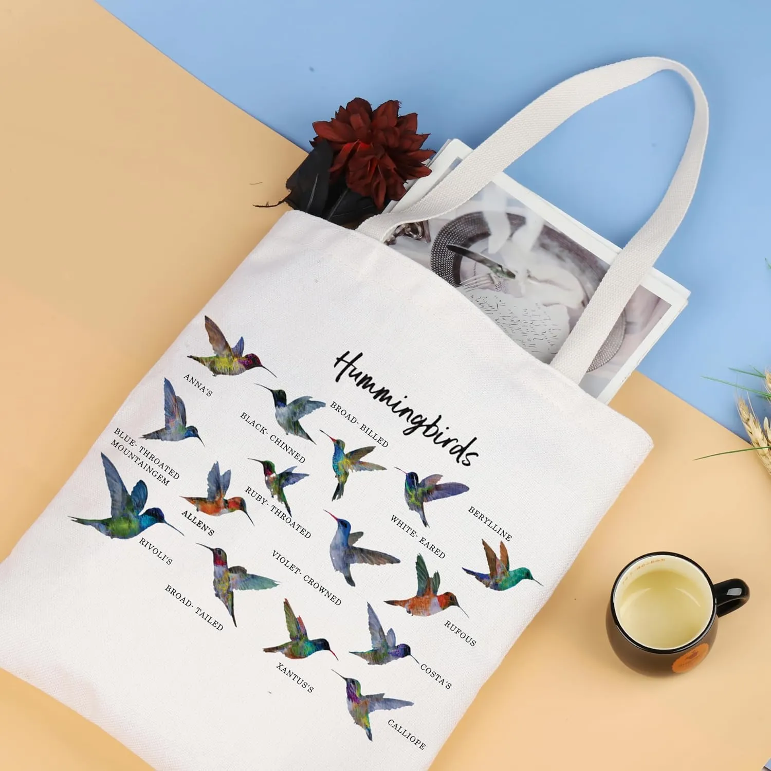 XYANFA Hummingbird Makeup Bag Lover Hummingbird Themed Gift Birdwatching Gift Hummingbird Cosmetic Bag (Hummingbirds tote bag)
