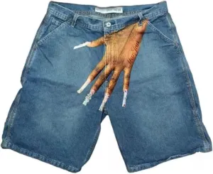 Y2k Baggy Jean Shorts Jorts Y2k Hip Hop Shorts Graphic Shorts Grunge Shorts Aesthetic Pants