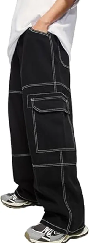 Y2k Cargo Jeans Men Grunge Baggy Jeans Hip Hop Skater Pants Wide Leg Jnco Jeans Skateboard Denim Pants