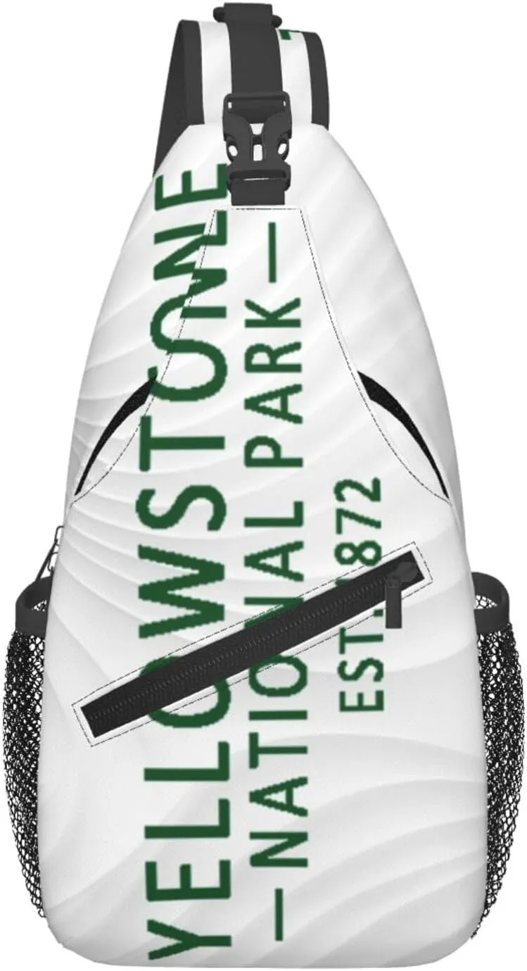 Yellowstone National Park Crossbody Backpack For Men Women Sling Shoulder Dachshunds Dog Chest Bag Lightweight One Strap Multipurpose Travel Hiking Daypack