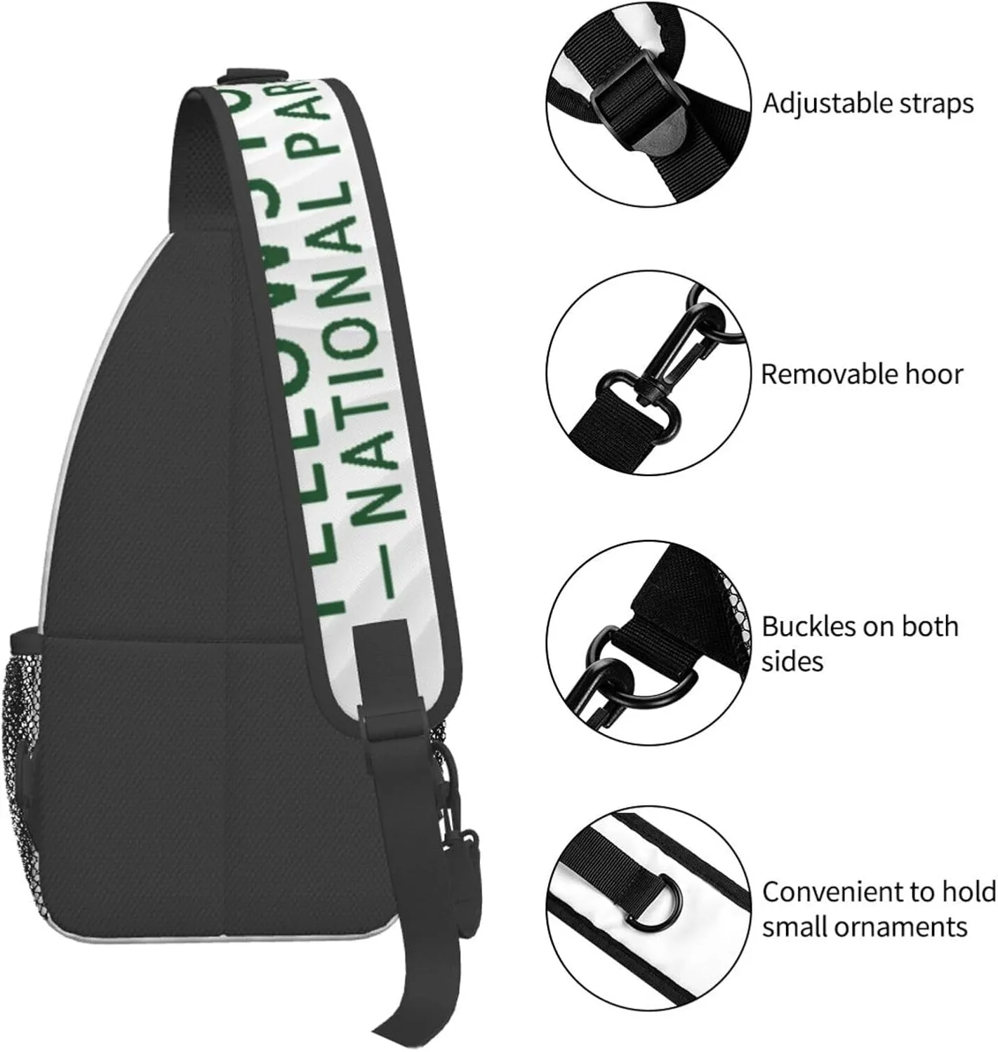 Yellowstone National Park Crossbody Backpack For Men Women Sling Shoulder Dachshunds Dog Chest Bag Lightweight One Strap Multipurpose Travel Hiking Daypack