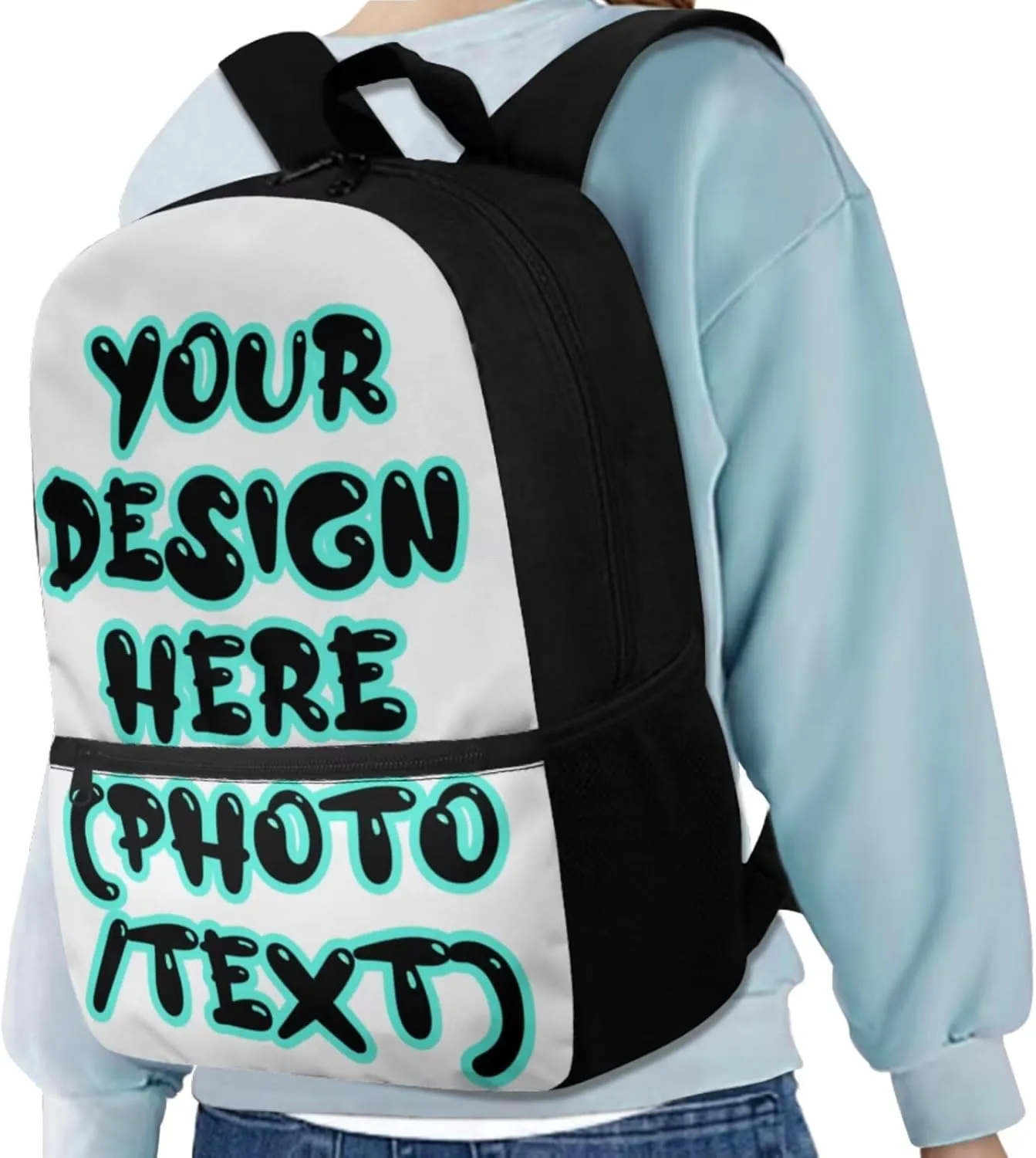 YEXIATODO Customized Bookbag and Lunch Box for Girl Boy 4 Piece Lightweight Backpack Personalized School Bags for Kids 17 Inch Book Bags for Back to School Gifts for Students