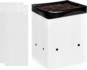 YSSOA 100 Pack 1 Gallon Grow Bags, Black and White Panda Film Containers for Plant Potting Seedlings, Thick Plastic Bag for Tomato, Potato, Carrot, Taro-Garden Nursery and Rooting