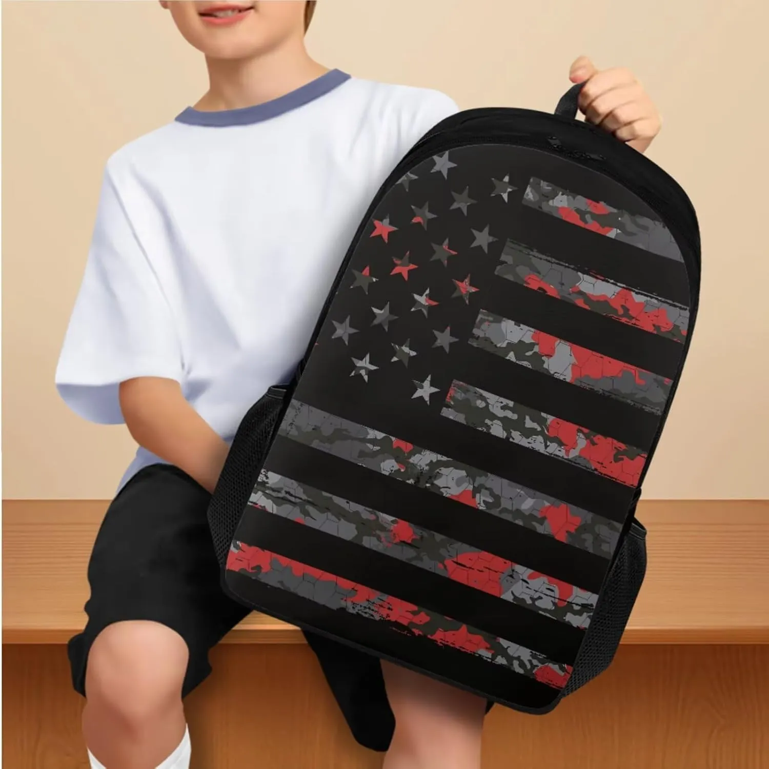 Ystardream Trendy American Flag Book Bags for 5Th Grade Girls Backpack and Lunch Bag Set for Kids Teens Elementary Middle Back Pack for Patriotic Student 10 11 12 13 14 15 Years Old for 4th of July