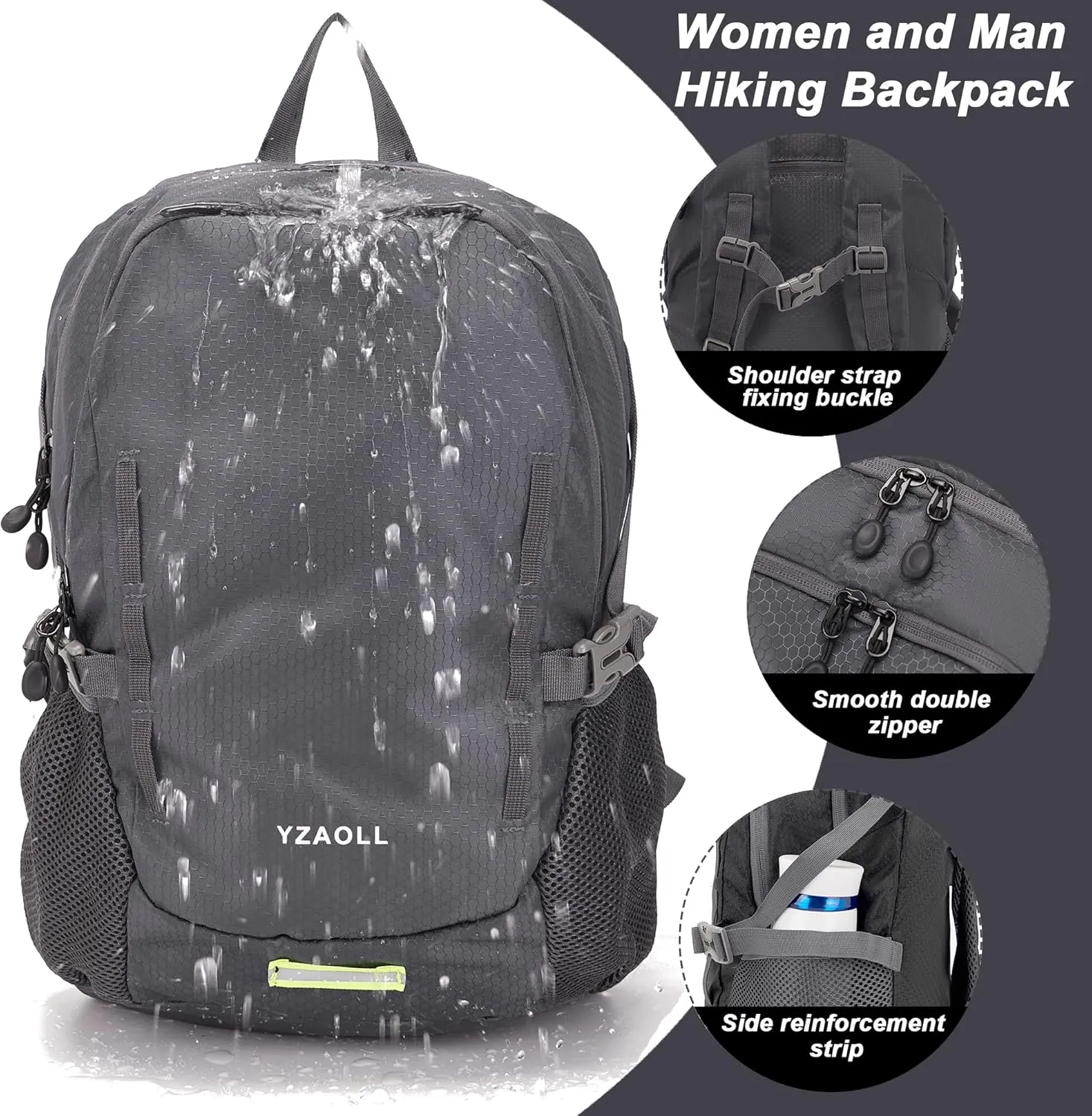 YZAOLL Ultra Lightweight Packable Backpack 20L Foldable Day Pack Water Resistant Daypack for Women Men Travel Hiking Backpack