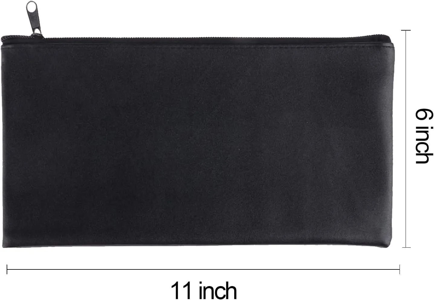 Zipper Bank Bags, 4 Pack PU Leather Cash and Coin Pouch with Zipper (Black)