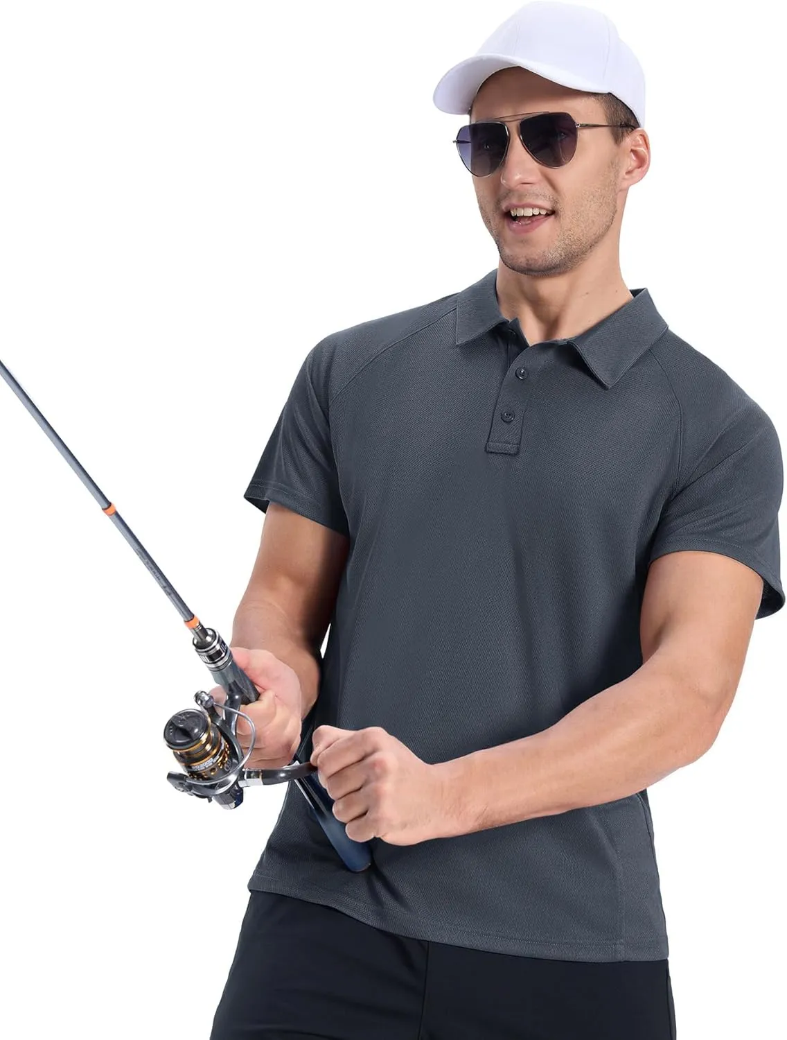 ZITY 3 Pack Polo Shirts for Men Cool Dry Outdoor Fishing Athletic Fit Short Sleeve Collared T-Shirts