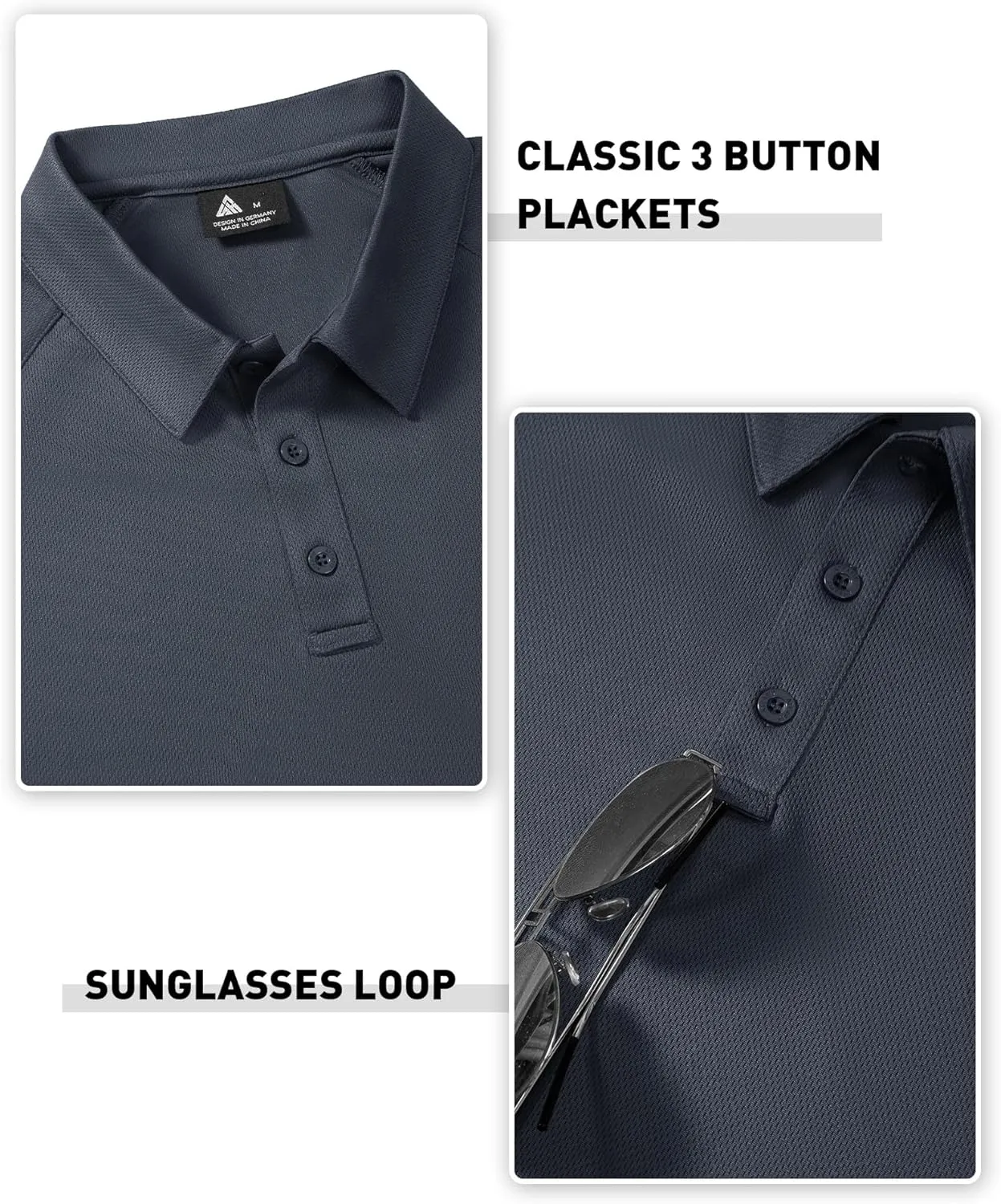 ZITY 3 Pack Polo Shirts for Men Cool Dry Outdoor Fishing Athletic Fit Short Sleeve Collared T-Shirts